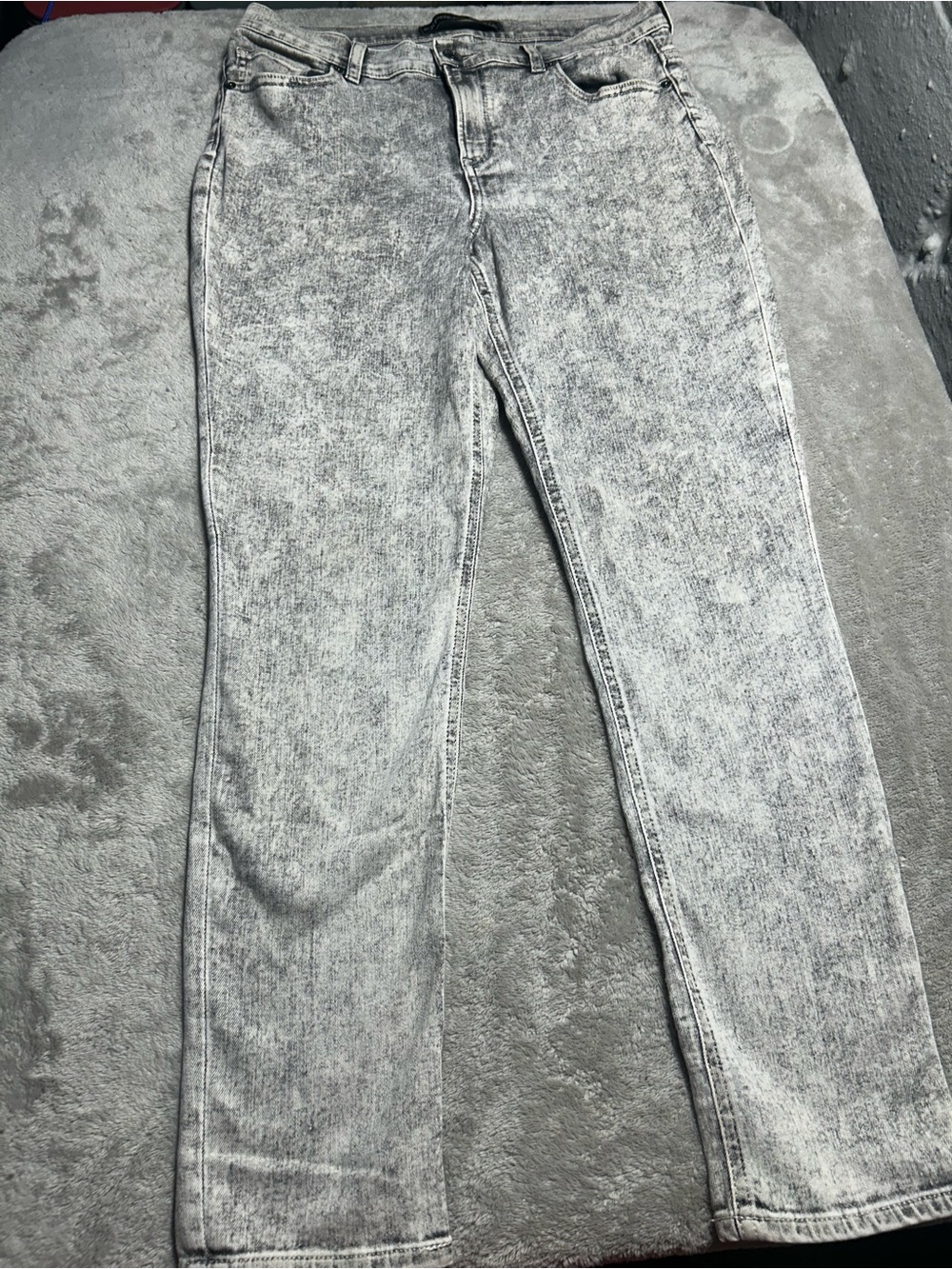 Express Women's Gray Acid Wash Skinny Jeans Slim Fit Mid Rise Stretch